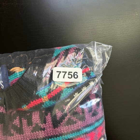 VTG Kenny Rogers Sweater Women Medium Chunky Wool Blend Western Colorful 90s - Picture 8 of 8